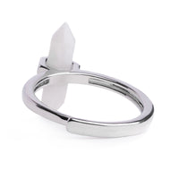 Bague argent & cristal de pierre de lune blanche