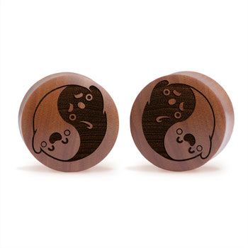 Yin-Yang Ghosts Plug / Gauge - Saba Wood | Convex Double Flare
