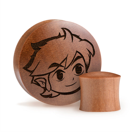 Zelda Toon Link Plug - Saba Wood | Convex Double Flare
