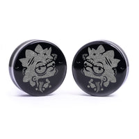 Plug / Gauge Lisa zombie - Verre noir | Face plate double évasé