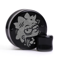 Plug / Gauge Lisa zombie - Verre noir | Face plate double évasé