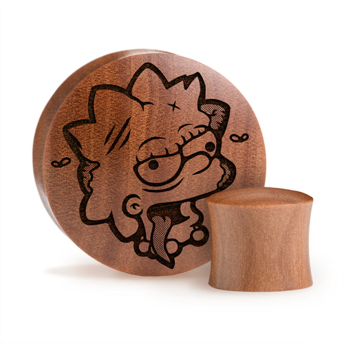 Zombie Lisa Plug / Gauge - Saba-Holz | Konvexer Doppelflansch