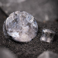 Black Labradorite Stone Plug / Gauge - Double Flare Stone Ear Plugs / Gauge in 3mm - (8g) - 30mm - (1.18")