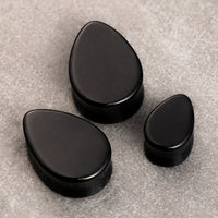 Schwarzer Tropfenförmiger Glas Plug / Dehnung