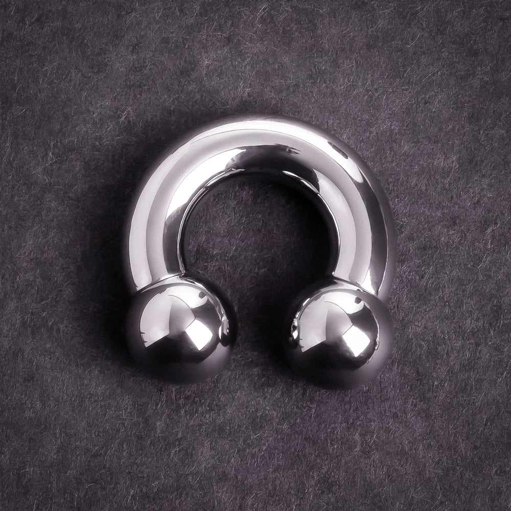 thumbnail image 2 of 16G CZ Ball Horseshoe Circular Barbells – Septum, Tragus, Lip Piercing – 4mm Diameter, Surgical Steel 2 of 6