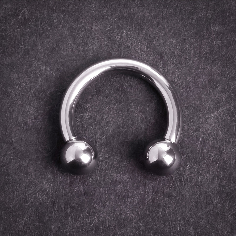 Titanium Nose Ring, Circular Barbell Piercing - Horseshoe Septum - 0G, 2G, 4G, 6G, 8G, 10G, 12G - Sizes 5mm to 12mm