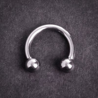 Titanium Nose Ring, Circular Barbell Piercing - Horseshoe Septum - 0G, 2G, 4G, 6G, 8G, 10G, 12G - Sizes 5mm to 12mm