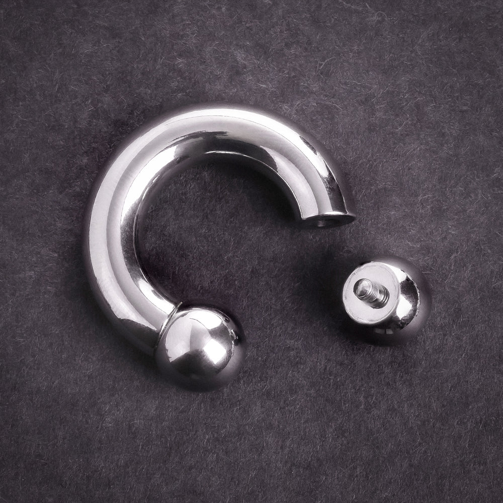 Titanium Nose Ring, Circular Barbell Piercing - Horseshoe Septum - 0G, 2G, 4G, 6G, 8G, 10G, 12G - Sizes 5mm to 12mm