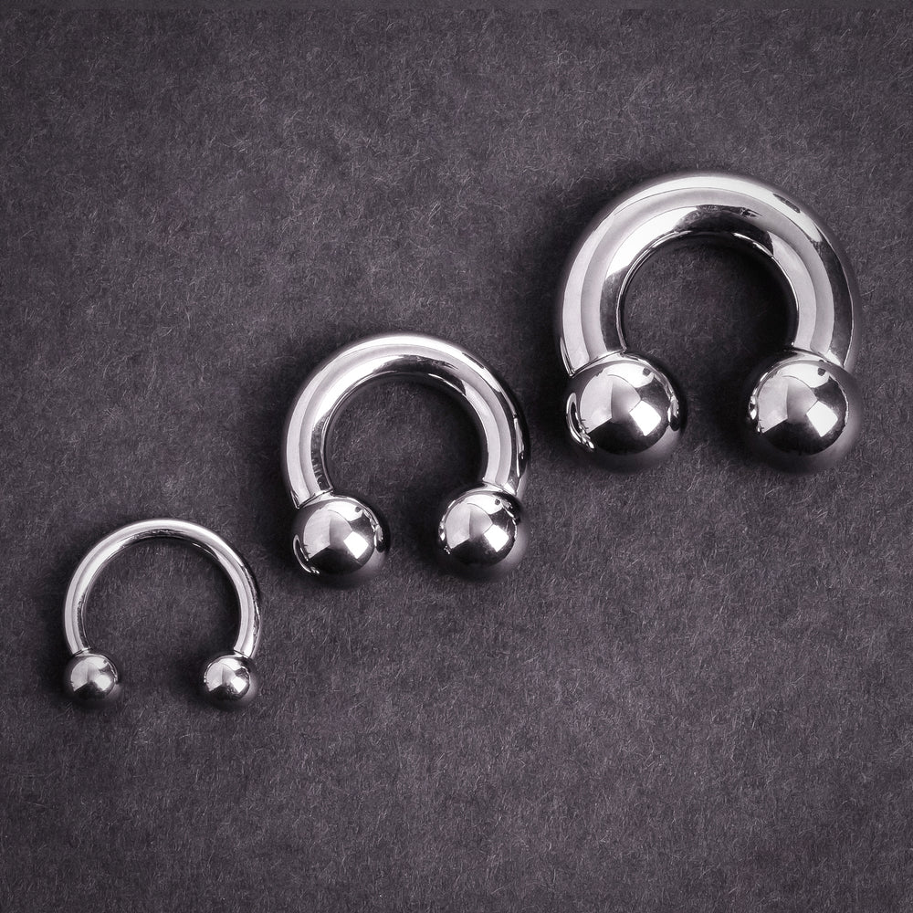 Titanium Nose Ring, Circular Barbell Piercing - Horseshoe Septum - 0G, 2G, 4G, 6G, 8G, 10G, 12G - Sizes 5mm to 12mm