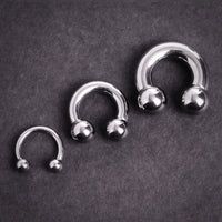 Titanium Nose Ring, Circular Barbell Piercing - Horseshoe Septum - 0G, 2G, 4G, 6G, 8G, 10G, 12G - Sizes 5mm to 12mm