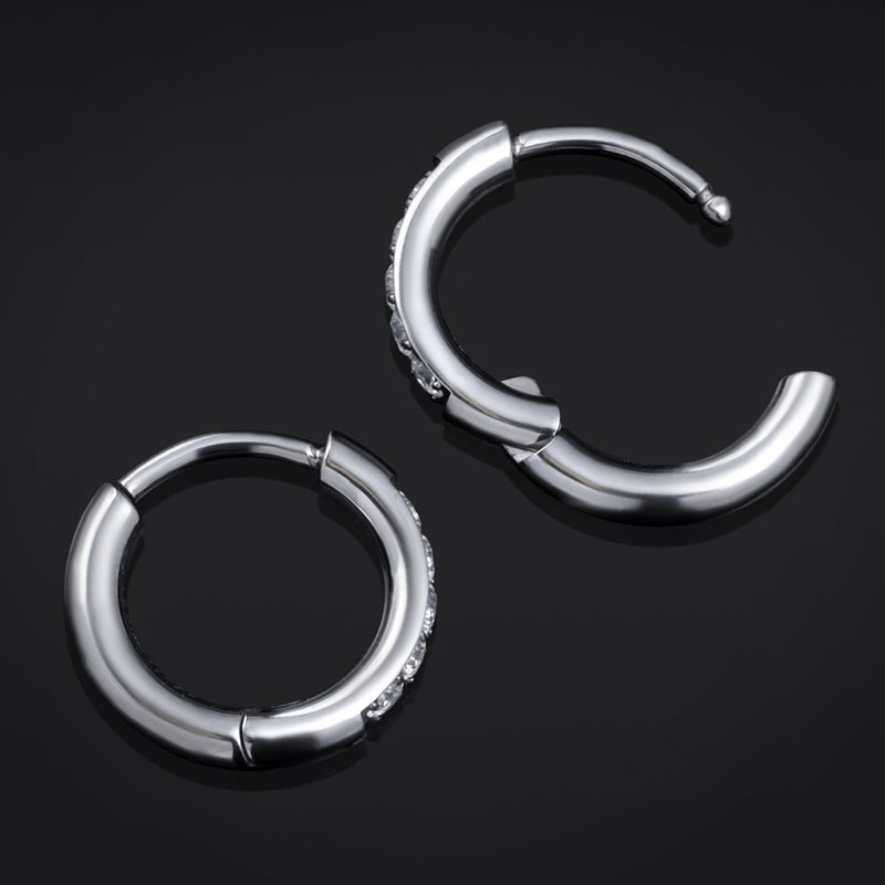 Anneau à charnière Clicker en titane ASTM F136, serti de pierres argentées, calibre 1 mm