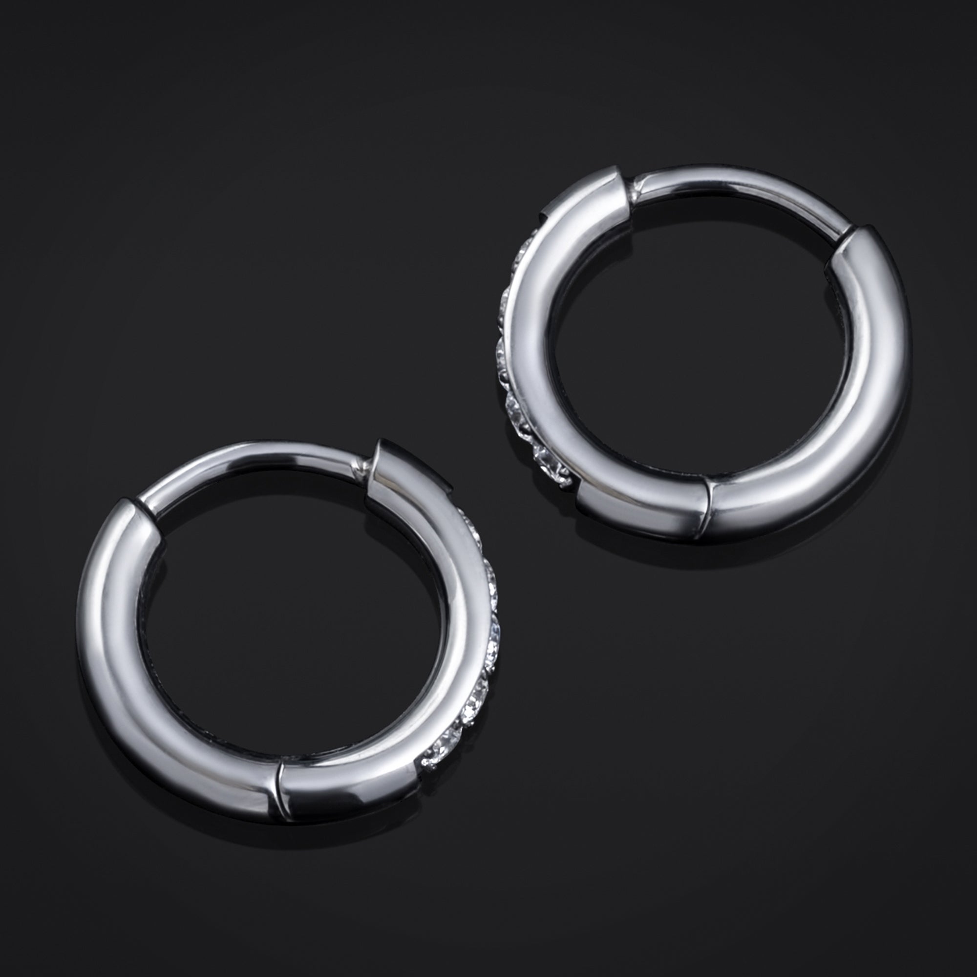 Silver Jewelled Clicker Hinged Ring ASTM F136 Titanium 1mm Gauge