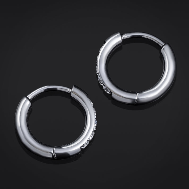 Anneau à charnière Clicker en titane ASTM F136, serti de pierres argentées, calibre 1 mm