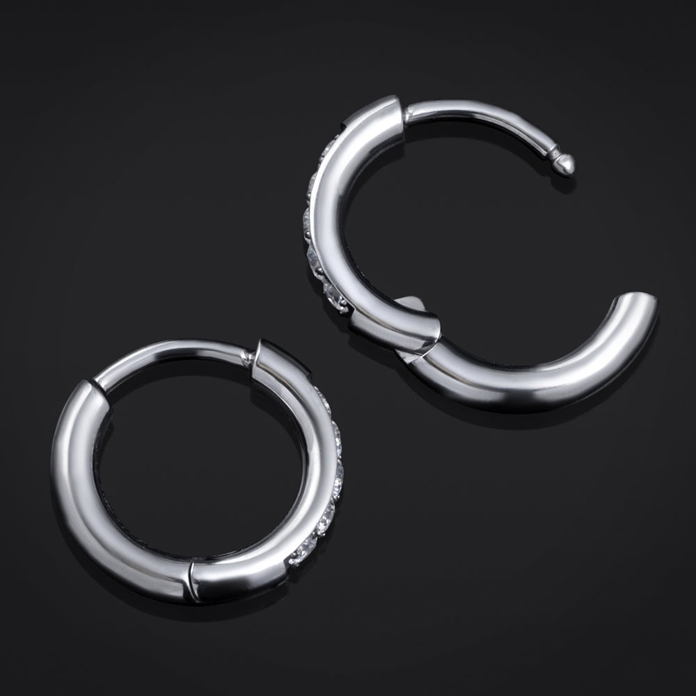 Silver Jewelled Clicker Hinged Ring ASTM F136 Titanium 1mm Gauge - Silver Jewelled Clicker Hinged Ring / ASTM F136 Titanium / 1mm Gauge / Ear / Cartilage / Septum Ring