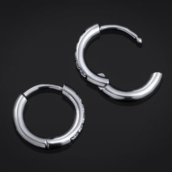 Silver Jewelled Clicker Hinged Ring ASTM F136 Titanium 1mm Gauge