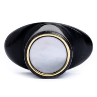 Labret T Back en nacre blanche incrustée, Stretching pour lèvres, Plug