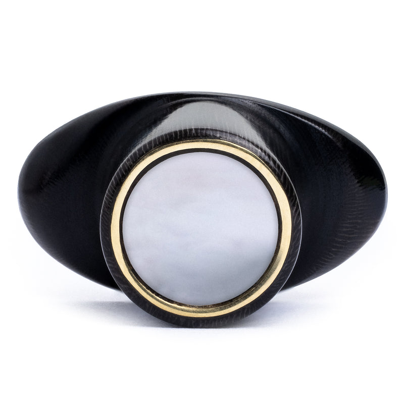 Labret T Back en nacre blanche incrustée, Stretching pour lèvres, Plug