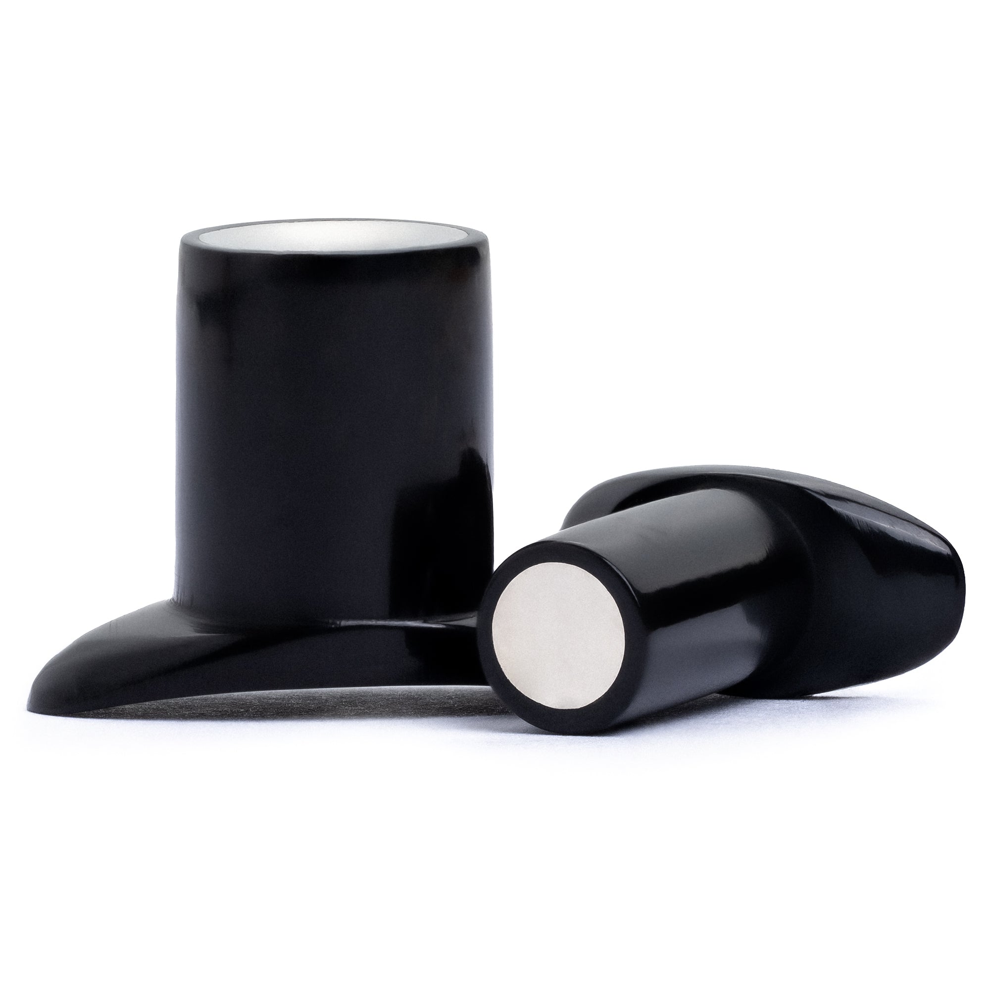 White Brass Inlay T Back Labret Stretching Lip Plug
