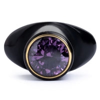 Labret violet serti de bijoux, Stretching, Plug pour lèvre avec dos en T