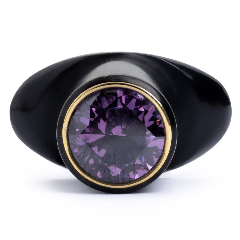 Labret violet serti de bijoux, Stretching, Plug pour lèvre avec dos en T