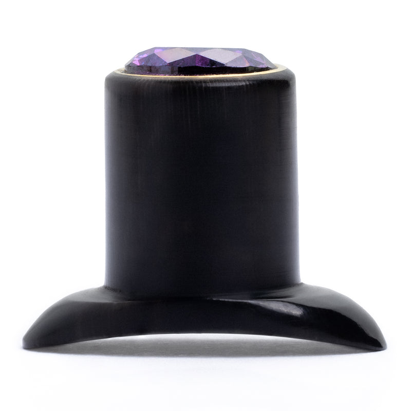 Labret violet serti de bijoux, Stretching, Plug pour lèvre avec dos en T