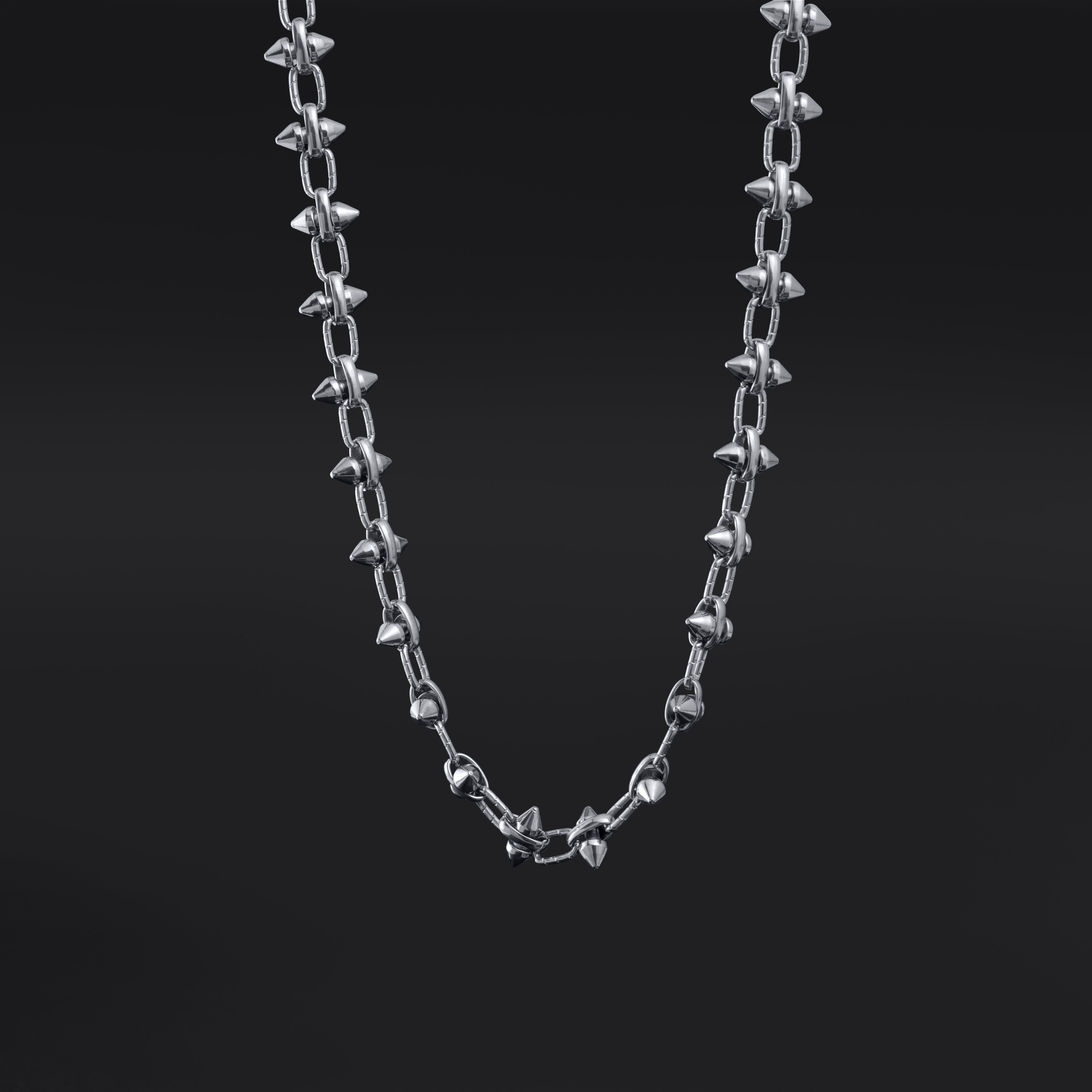 Studded Chain Necklace - Alternative Stainless Steel Jewellery
