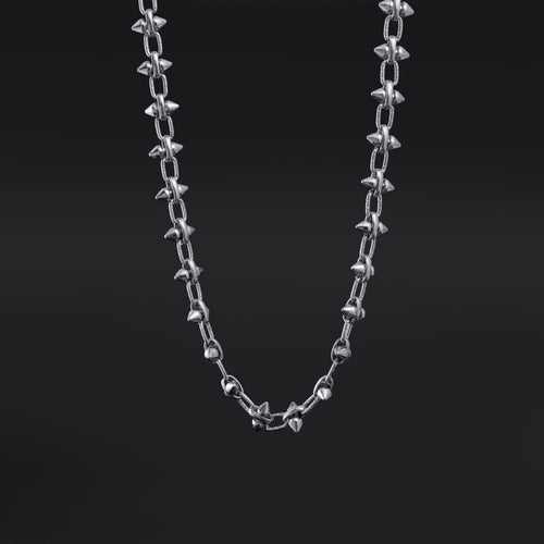 Studded Chain Necklace - Alternative Stainless Steel Jewellery