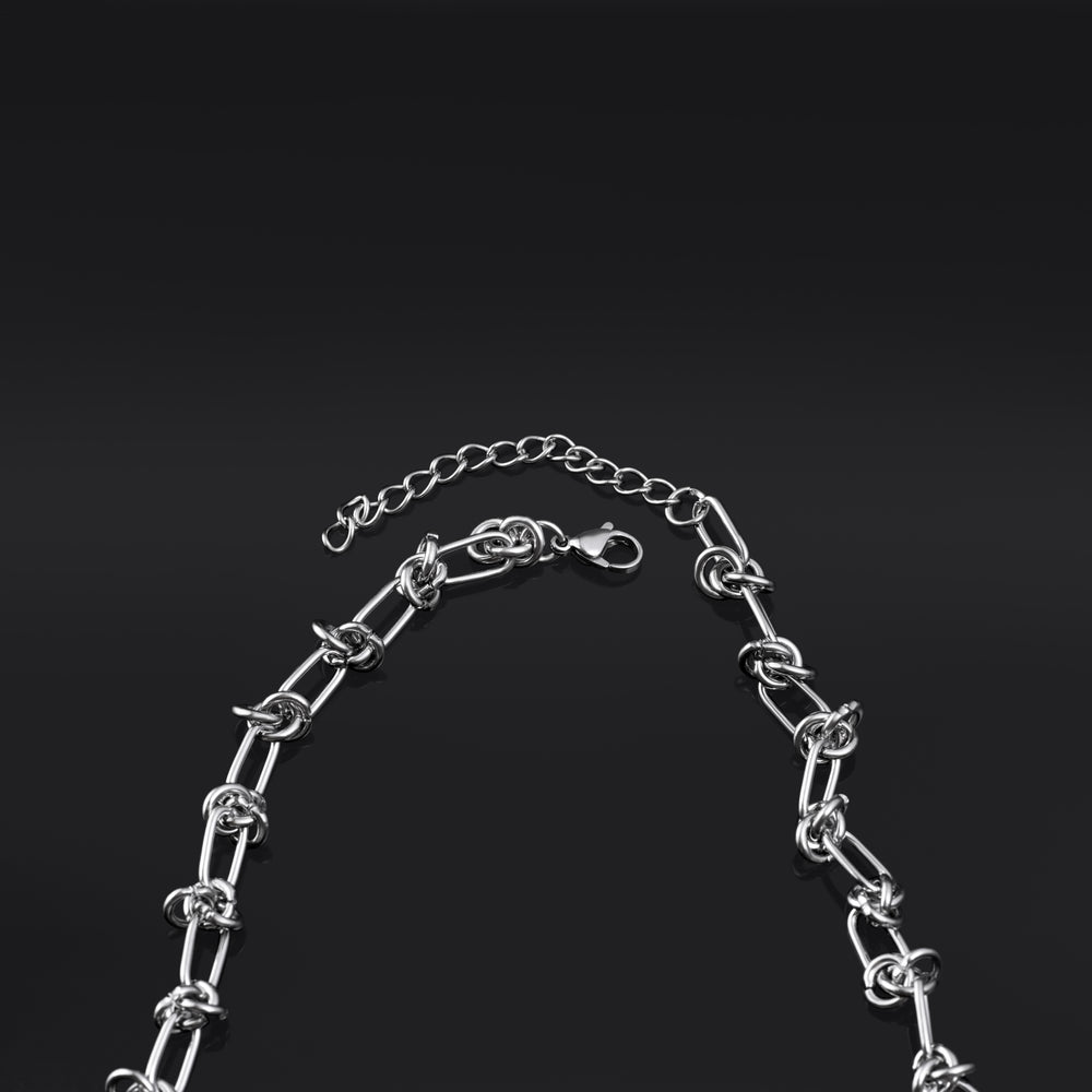Silberne Stahl-Verlängerungskette mit Knoten