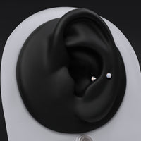 Snug Piercing Bar, White Opal, Internal Thread, ASTM F-136 Titanium