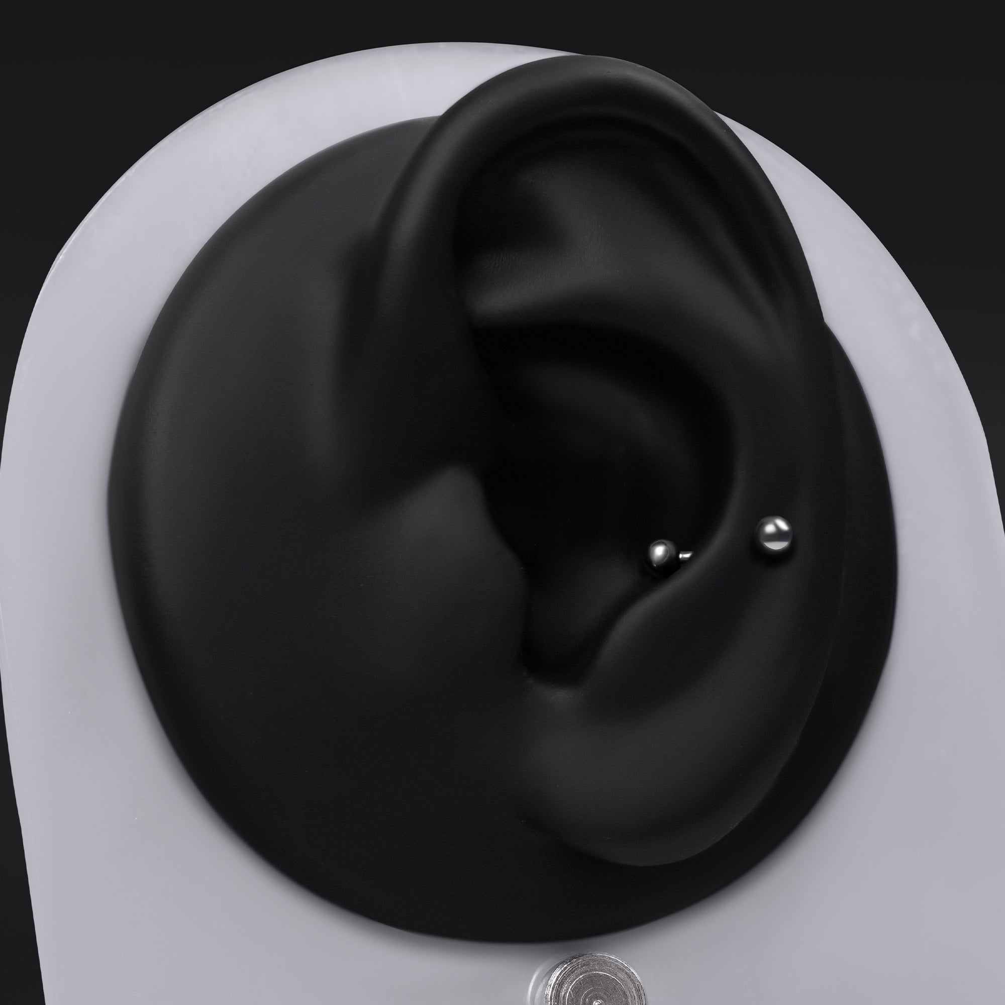Barre de piercing Snug, argentée, filetée intérieurement, titane ASTM F-136