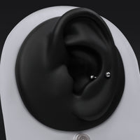 Barre de piercing Snug, argentée, filetée intérieurement, titane ASTM F-136