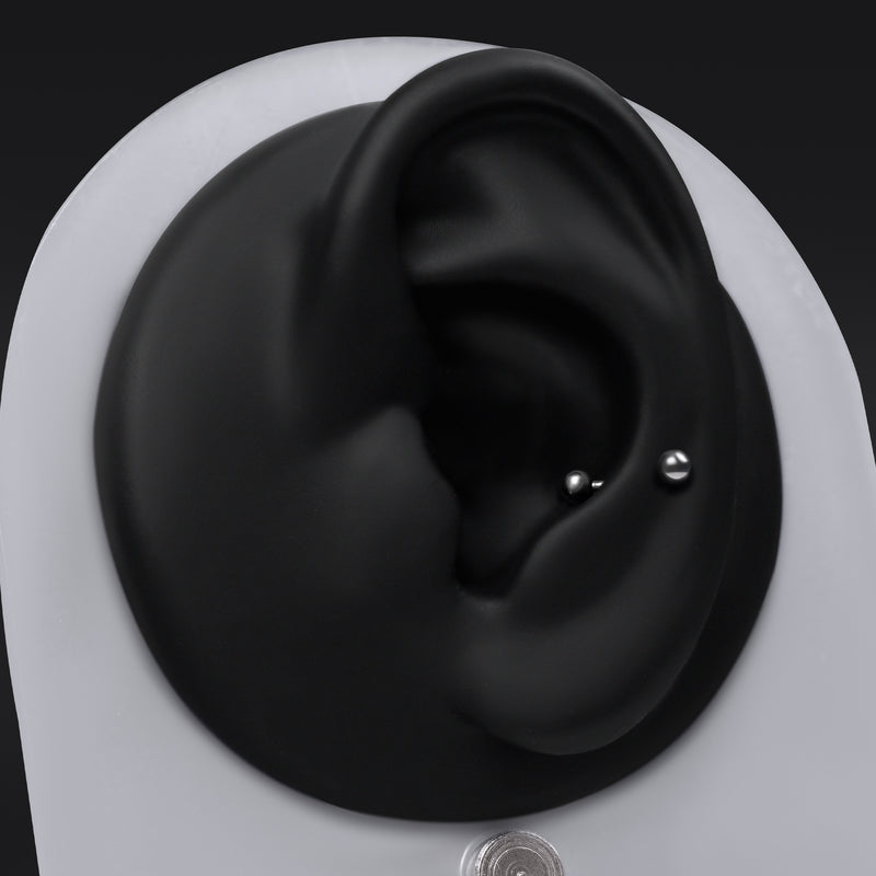 Barre de piercing Snug, argentée, filetée intérieurement, titane ASTM F-136