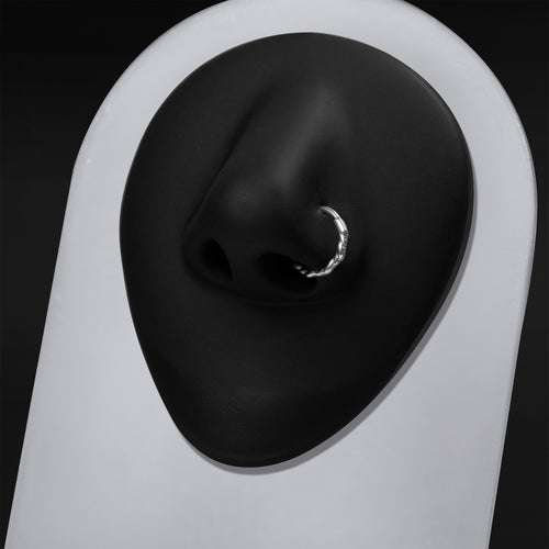 Septum-Clicker, Silber, Gedrehte Dornen, ASTM F136 Titan