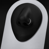 Anneau de piercing nasal, argenté, sans soudure et orné de bijoux, titane ASTM F136