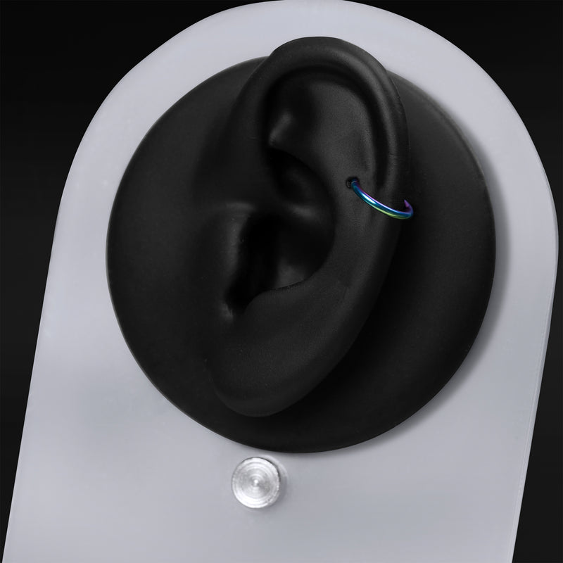 Helix Segment Ring, Rainbow Anodised, ASTM F136 Titanium