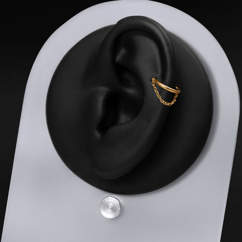 Helix Ring Chain Dangle Clicker, Gold, ASTM F136 Titanium