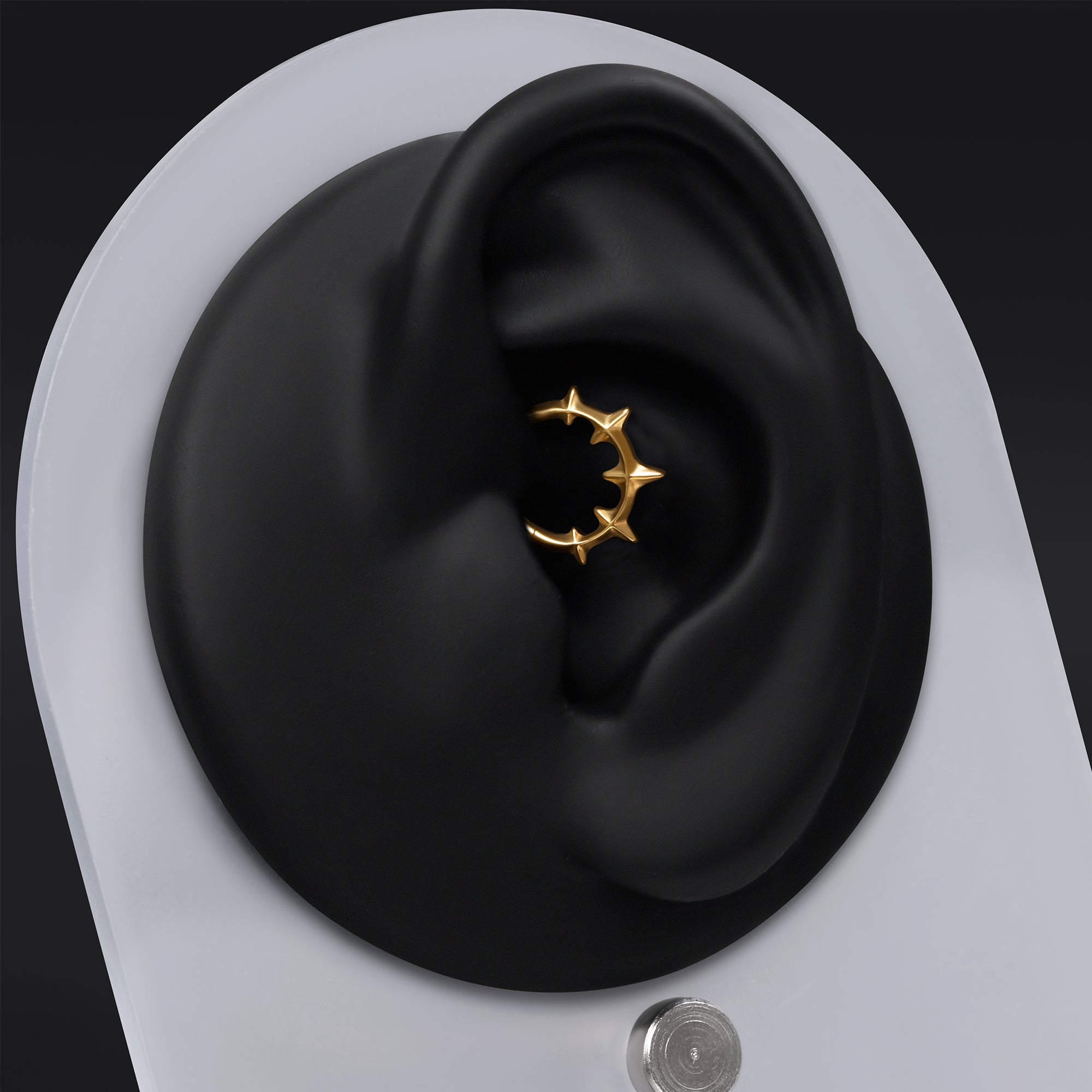 Gothic Spiked ASTM F136 Titanium Gold Daith Clicker Ring