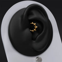 Gothic Spiked ASTM F136 Titanium Gold Daith Clicker Ring