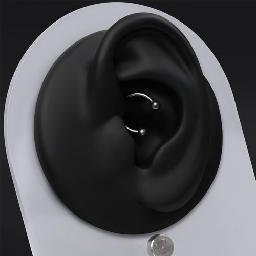 Horseshoe Daith Jewellery, Silver, Internally Threaded, Titanium