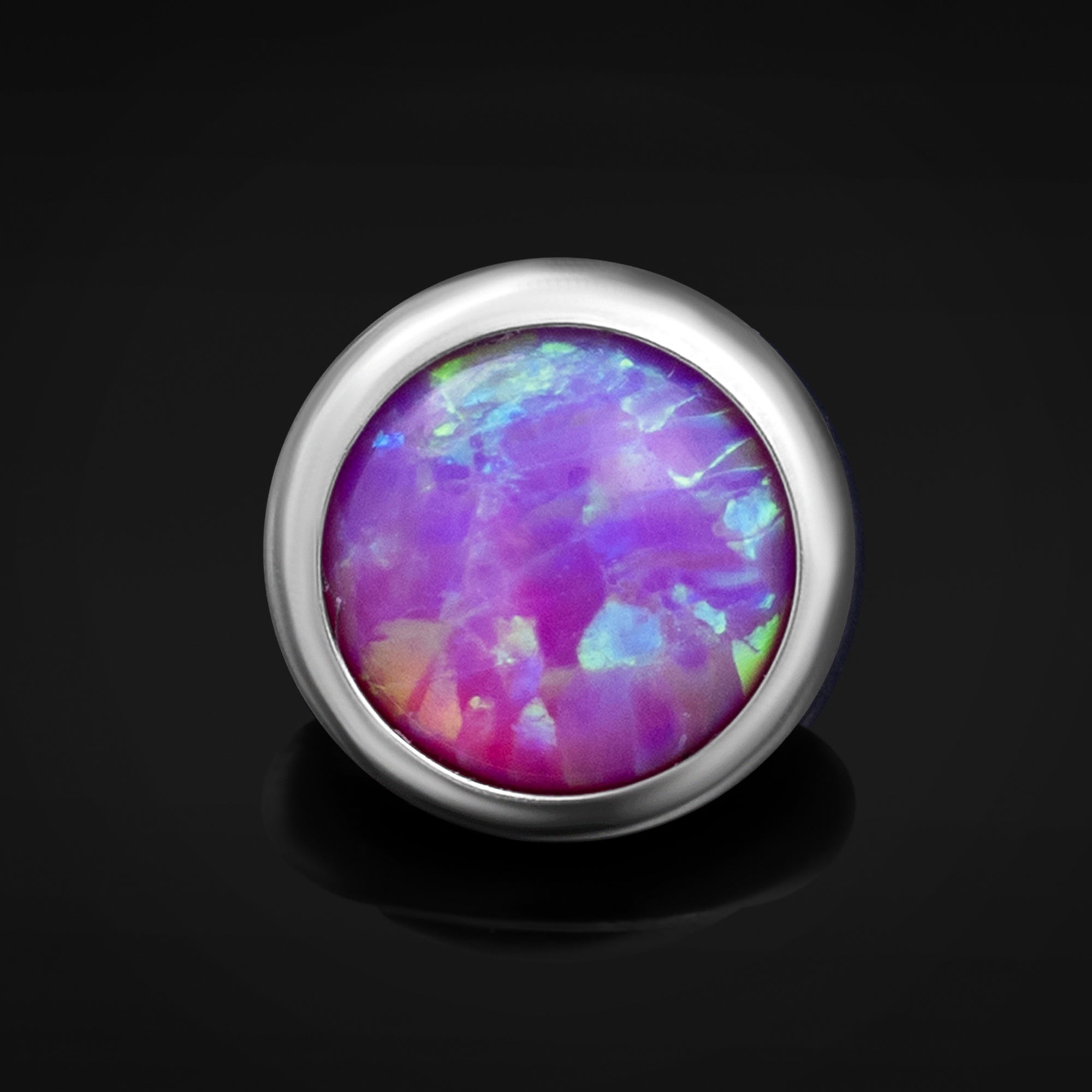 Embout dermal, opale violette, titane