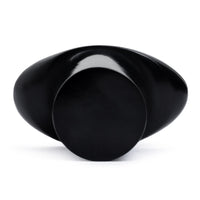 Schwarzer, handgeschnitzter Labret aus Büffelhorn mit T-Back, Stretching Lip Plug