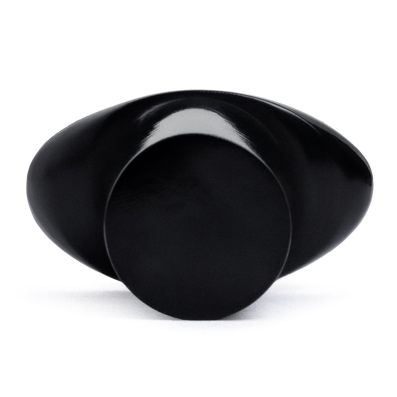 Schwarzer, handgeschnitzter Labret aus Büffelhorn mit T-Back, Stretching Lip Plug