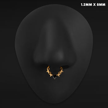 Septum-Clicker, Silber, Gedrehte Dornen, ASTM F136 Titan