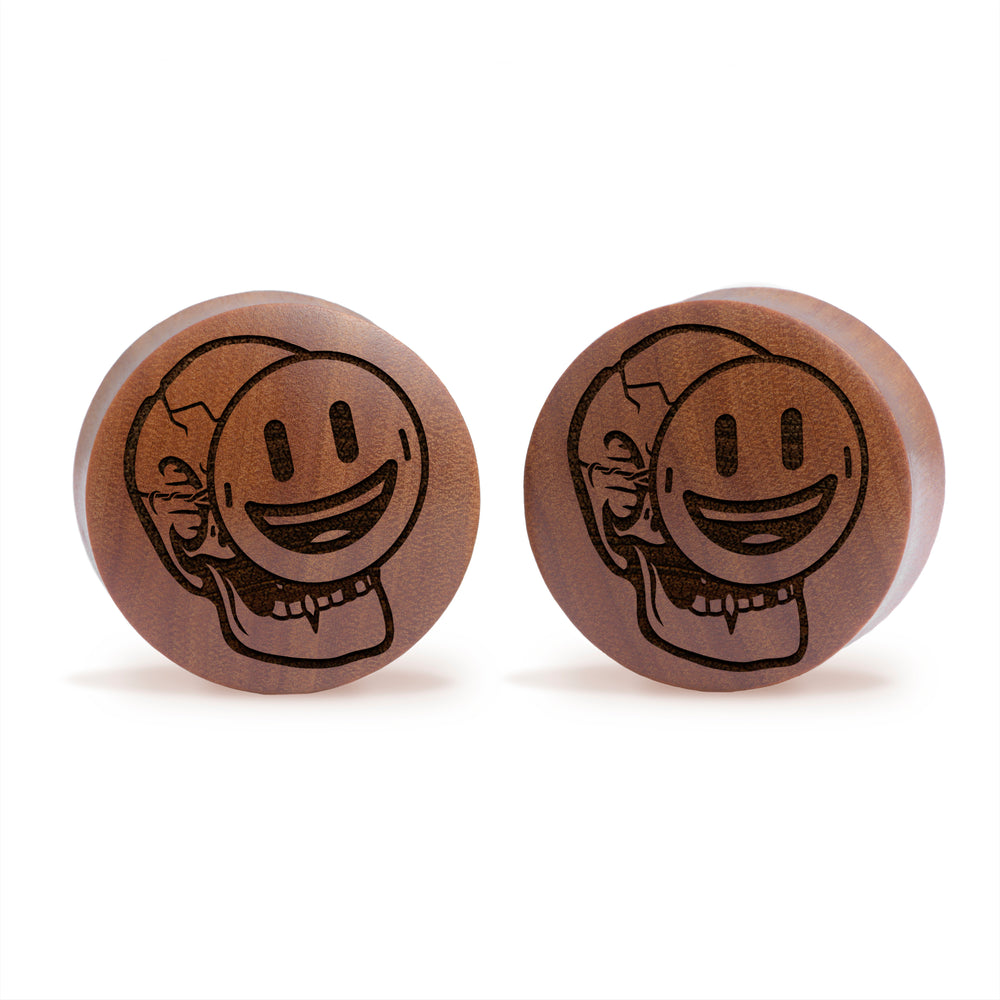 Fassade - Smiling Skeleton Plug / Gauge - Saba-Holz | Konvexe Double Flare