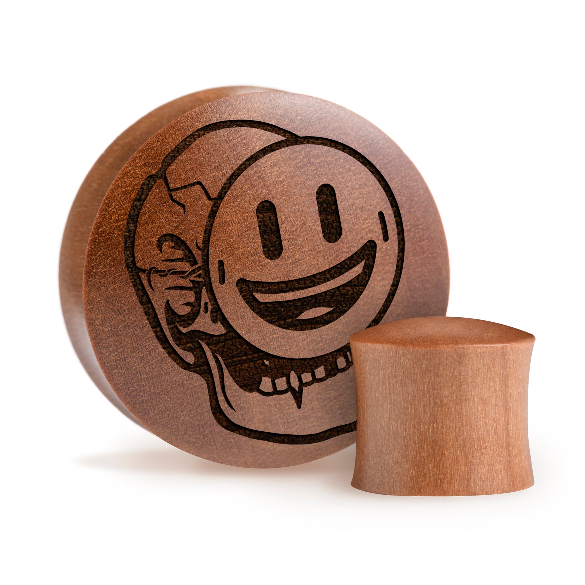 Fassade - Smiling Skeleton Plug / Gauge - Saba-Holz | Konvexe Double Flare