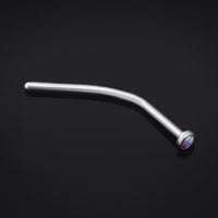 Stud de nez queue de poisson, opale violette, titane