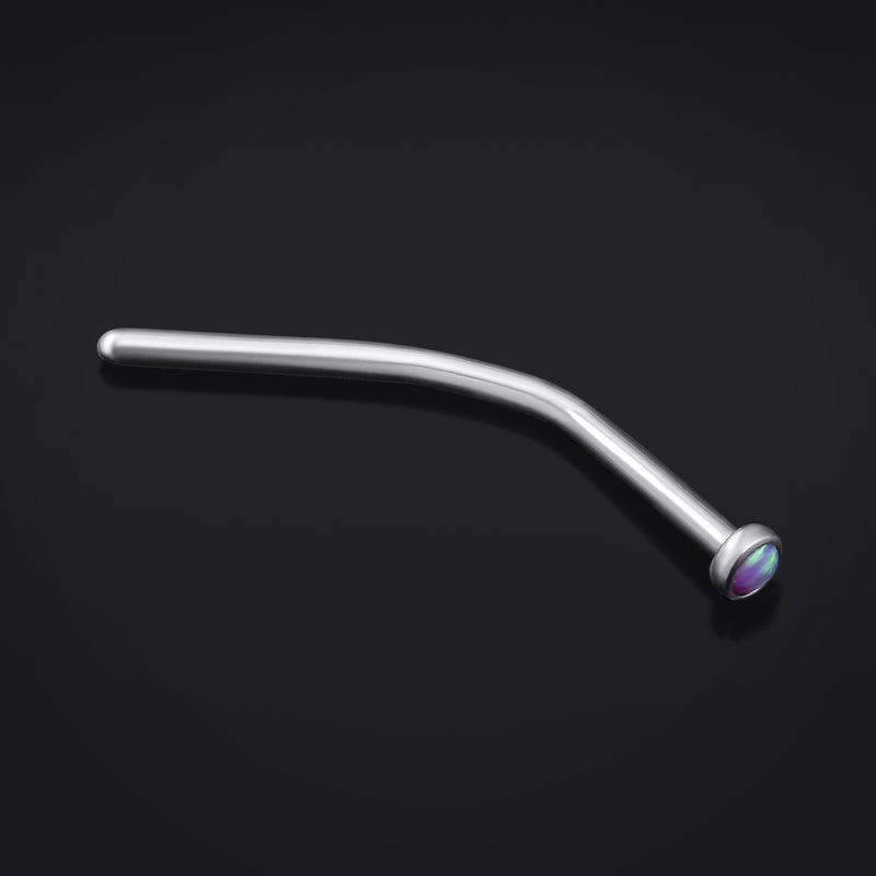 Stud de nez queue de poisson, opale violette, titane