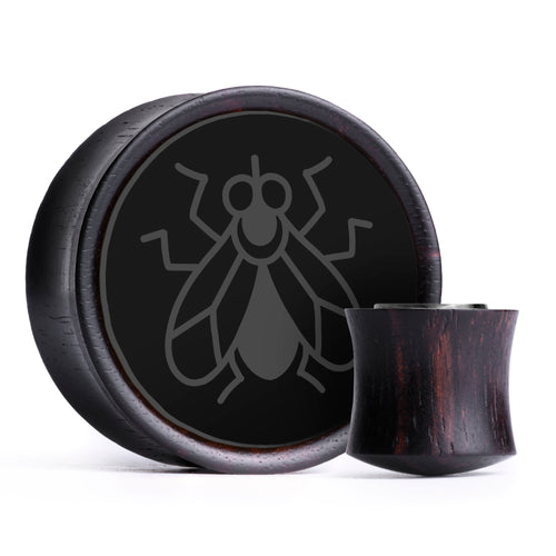 Fly Plug / Gauge - Black Inlay Ebony Wood | Convex Double Flare