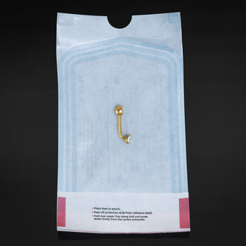 Christina Piercing Bar, Silver, Internally Threaded, Titanium, Pre-Sterilised