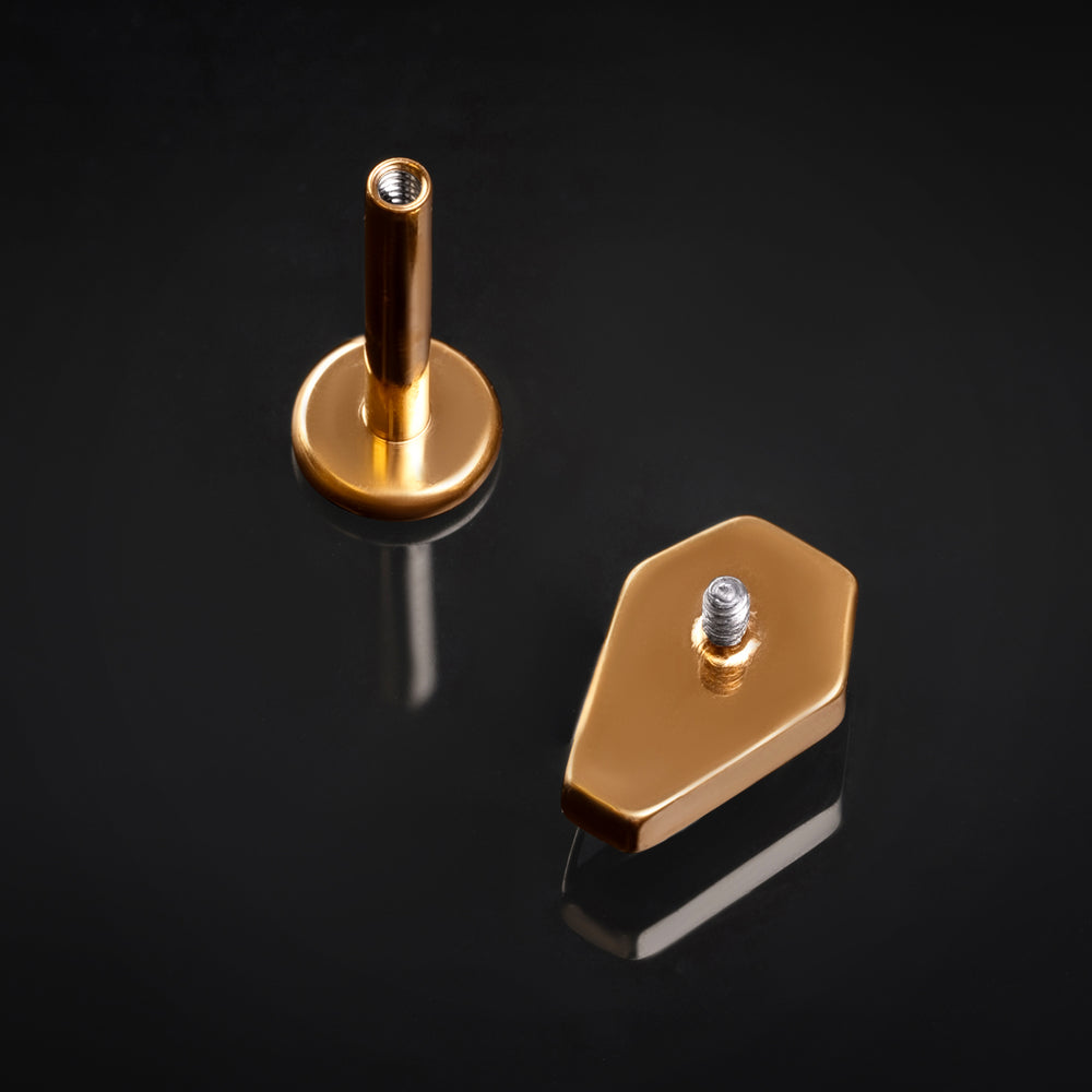 Titan-Labret-Ohrstecker mit Innengewinde, Stärke 1,2 mm, in Roségold mit Kegel